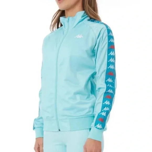 Kappa Women's 222 Banda Faratsiho Track Jacket Pool Blue Sz S - Picture 1 of 12